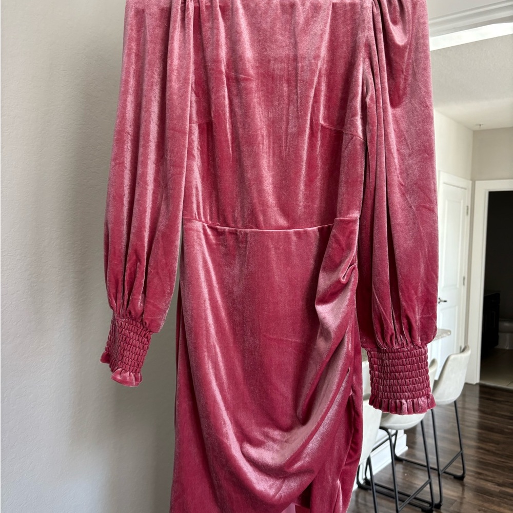 Elegant Pink Velvet Dress